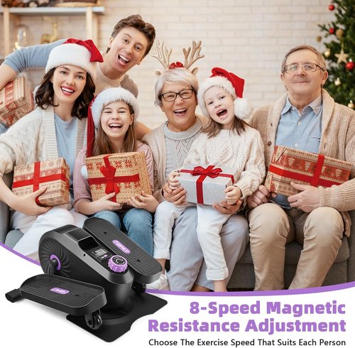 FUNMILY Under Desk Elliptical, Ellipse Leg Exerciser, Standing or Seated Mini Elliptical Machines, Portable Bike Pedal Exerciser for Seniors/Adults, Leg Workout Equipment for Home/Office (Violet)