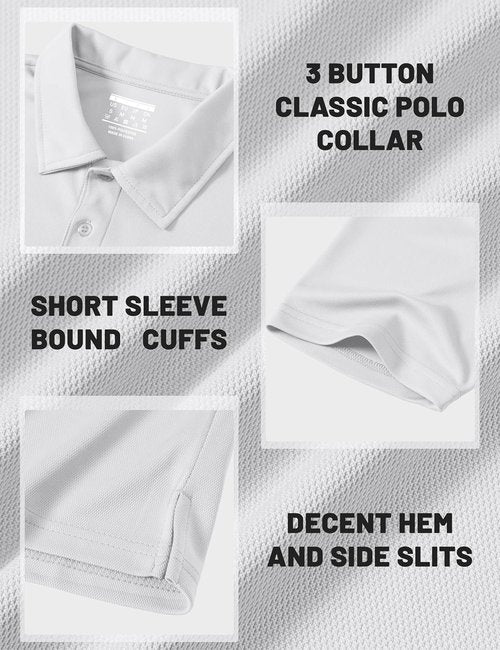 MAGCOMSEN Men's Polo Shirt - Quick Dry Short Sleeve Golf T-Shirt for Casual Work & Outdoor Use