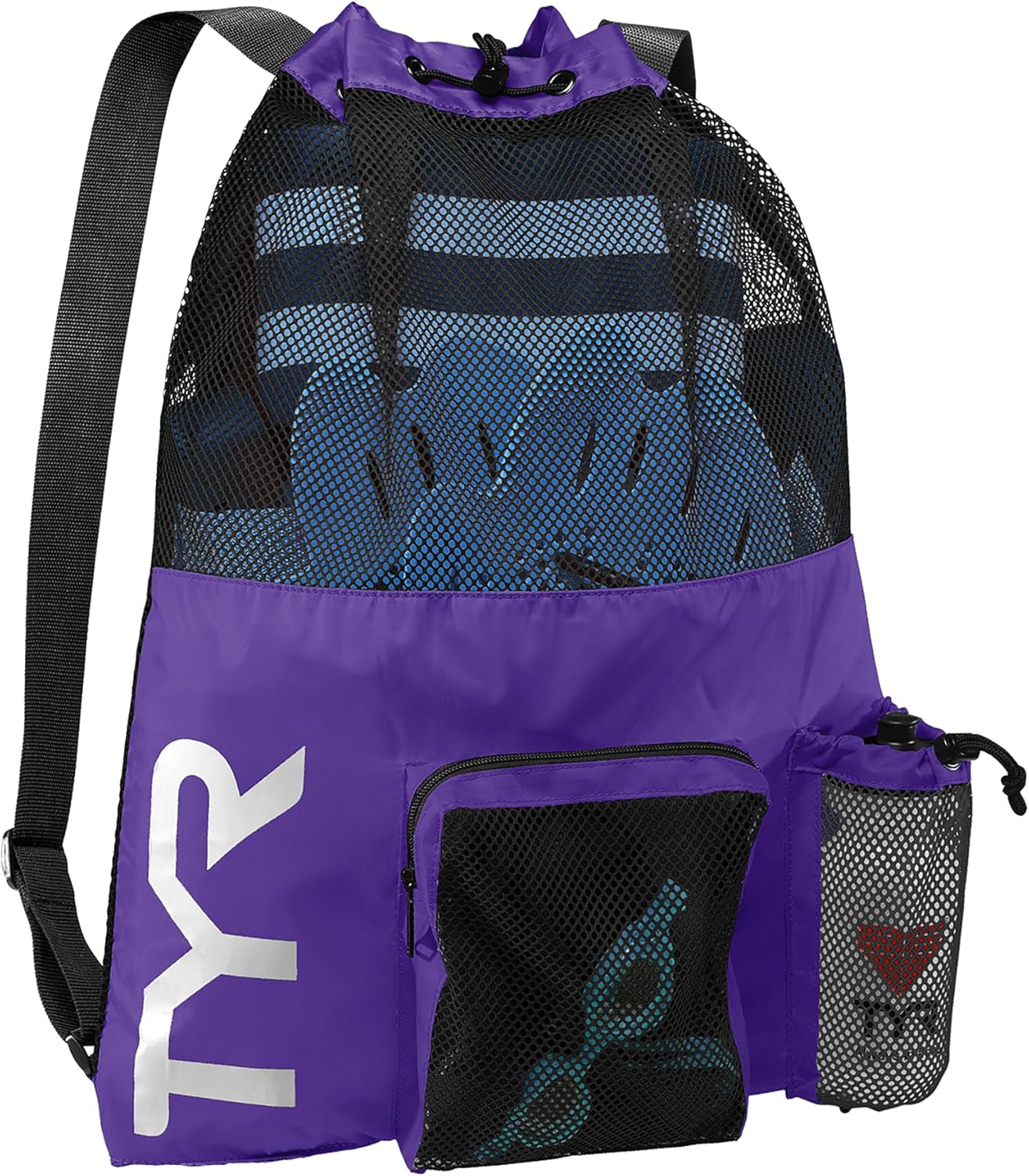 TYR Big Mesh Mummy Backpack - Ideal for Swim, Gym & Workout Gear | Purple, 40L Capacity