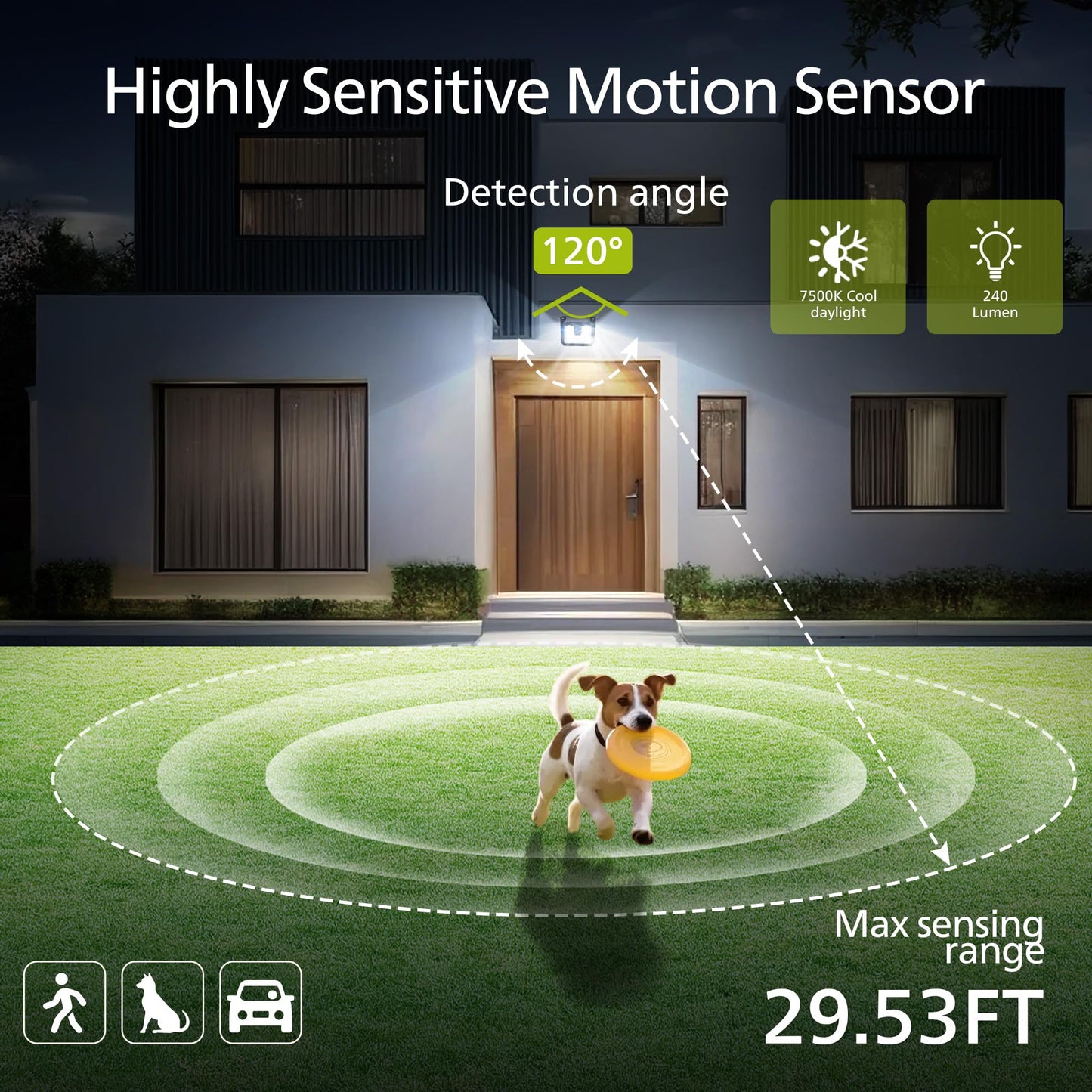 Philips Solar Lights Motion Sensor Outdoor, 120 LEDs Solar Powered Security Lights,3 Lighting Modes, Waterproof Wall Lights for Outside Yard Fence Garden Garage