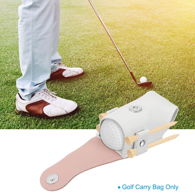 PATIKIL Golf Ball Waist Bag, Golf Ball Carry Pouch with Tee Holder, Buckle, Clip for Women Men Belt Golf Storage, White Pink