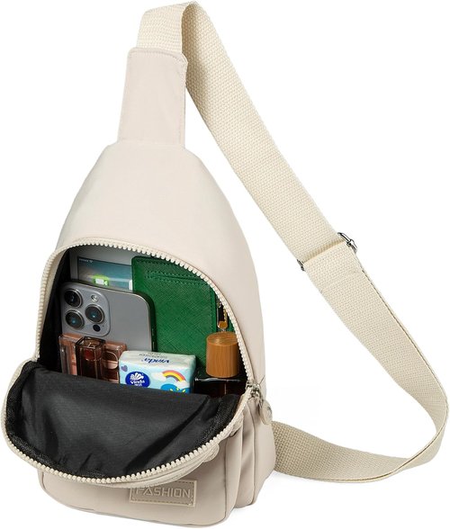 Banelu Sling Bag - Small Crossbody Backpack for Men & Women | Ideal for Outdoor Sports & Hiking - Beige