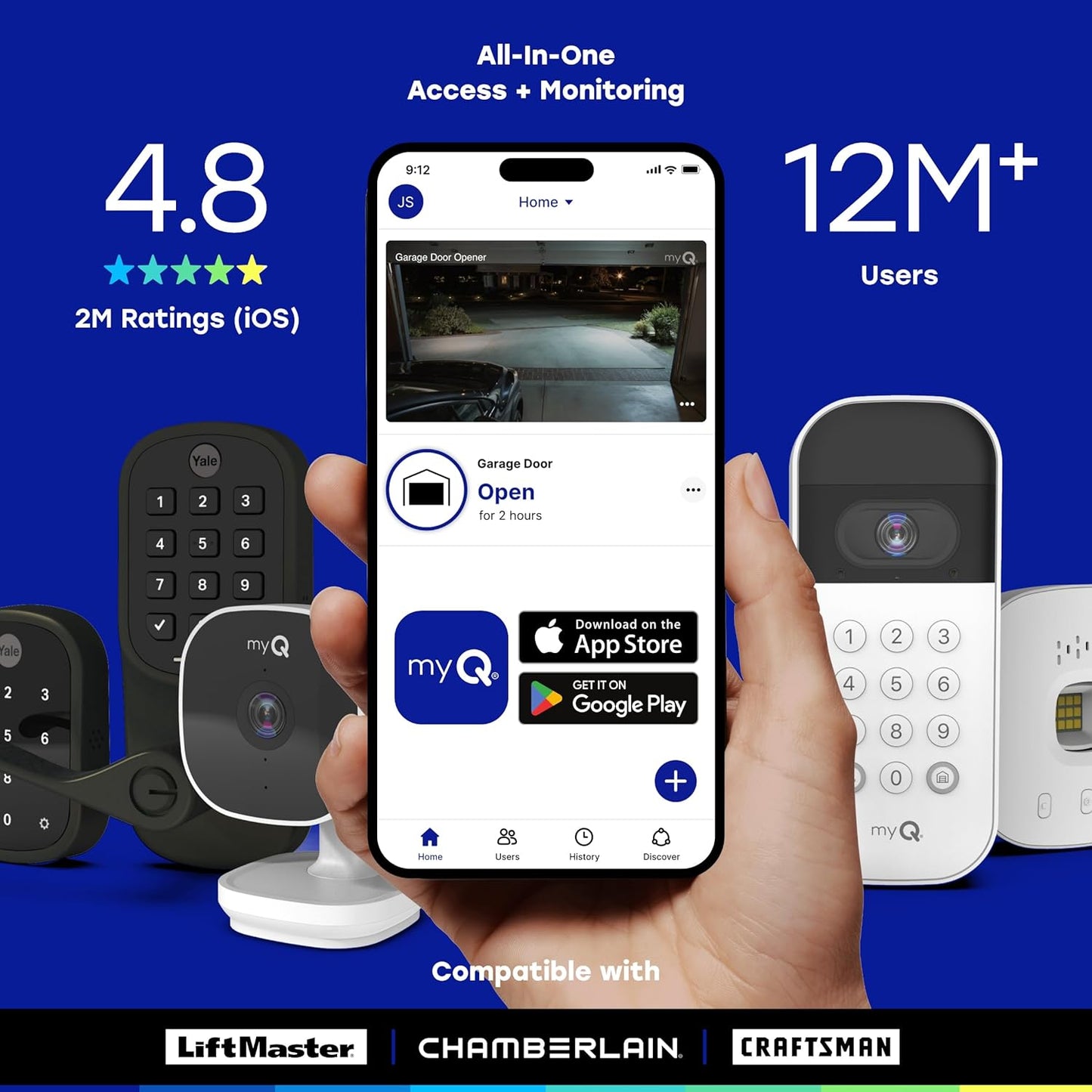 myQ Smart Outdoor Wired Camera by Chamberlain – Home Security with HD Video