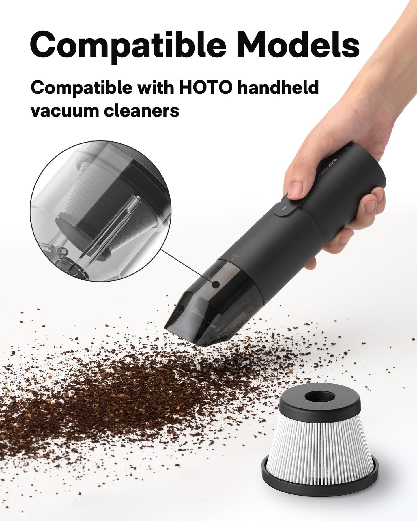 HOTO 4 PCS Filter Replacement for HOTO Compressed Air Capsule Only, Not for Autocare Air Duster