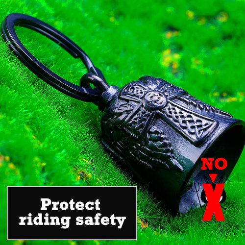 Motorcycle Men Bells - Motorcycle Angel Bell for Men Women,Bell Biker Accessory,Guard Riding Safety (Black) (Black)