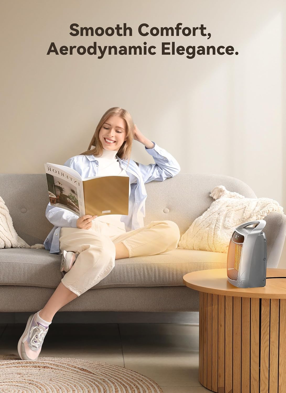1500W Electric Space Heater with Remote - Portable PTC Ceramic Heater for Home & Office