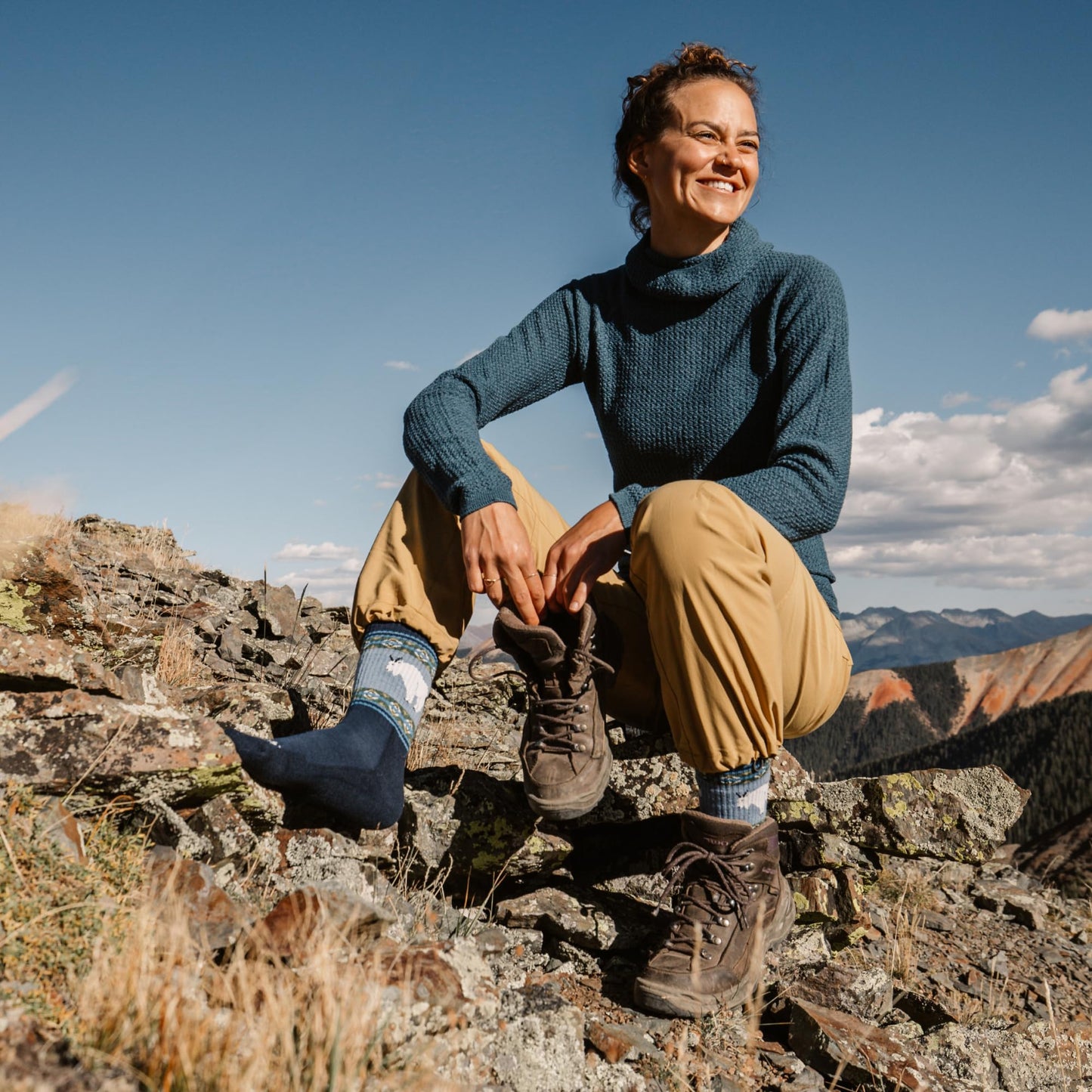 Darn Tough Hiking Socks for Women - Merino Wool, Breathable and Lightweight Crew Socks, Moisture Wicking Socks for Summer Hiking, Comfort Hiking Gear for Women - Blue, Medium