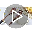 Wooden Cutlery Set - Travel Utensils with Case, 3 Pcs