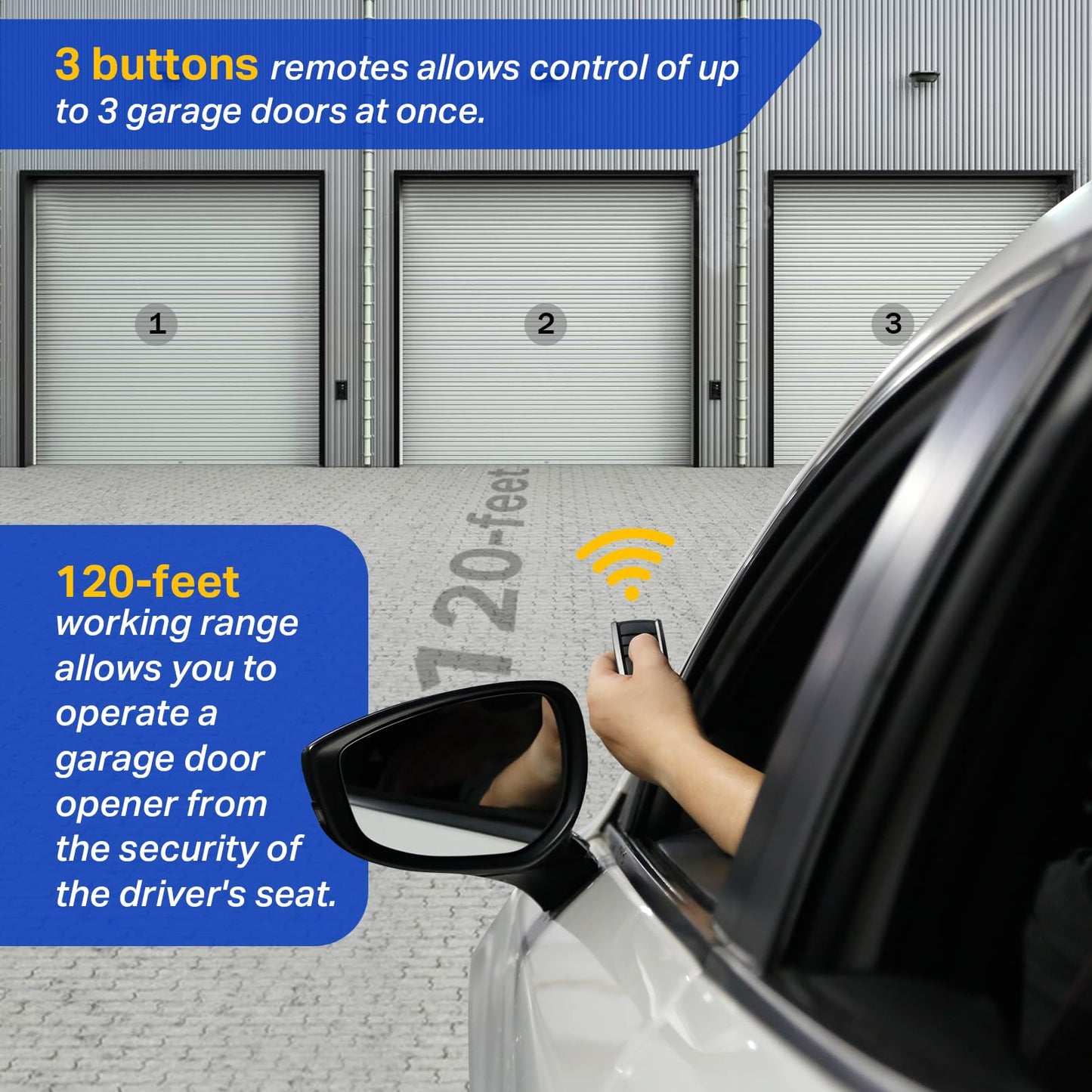 O3T-BX O3T-A 315/390MHZ Dual Frequency Auto-Seek Overhead Door Garage Opener Remote, for Overhead Door CodeDodger/Genie Intellicode, 3 Buttons Remote Replace for Overhead Door Remote (2 Pack)