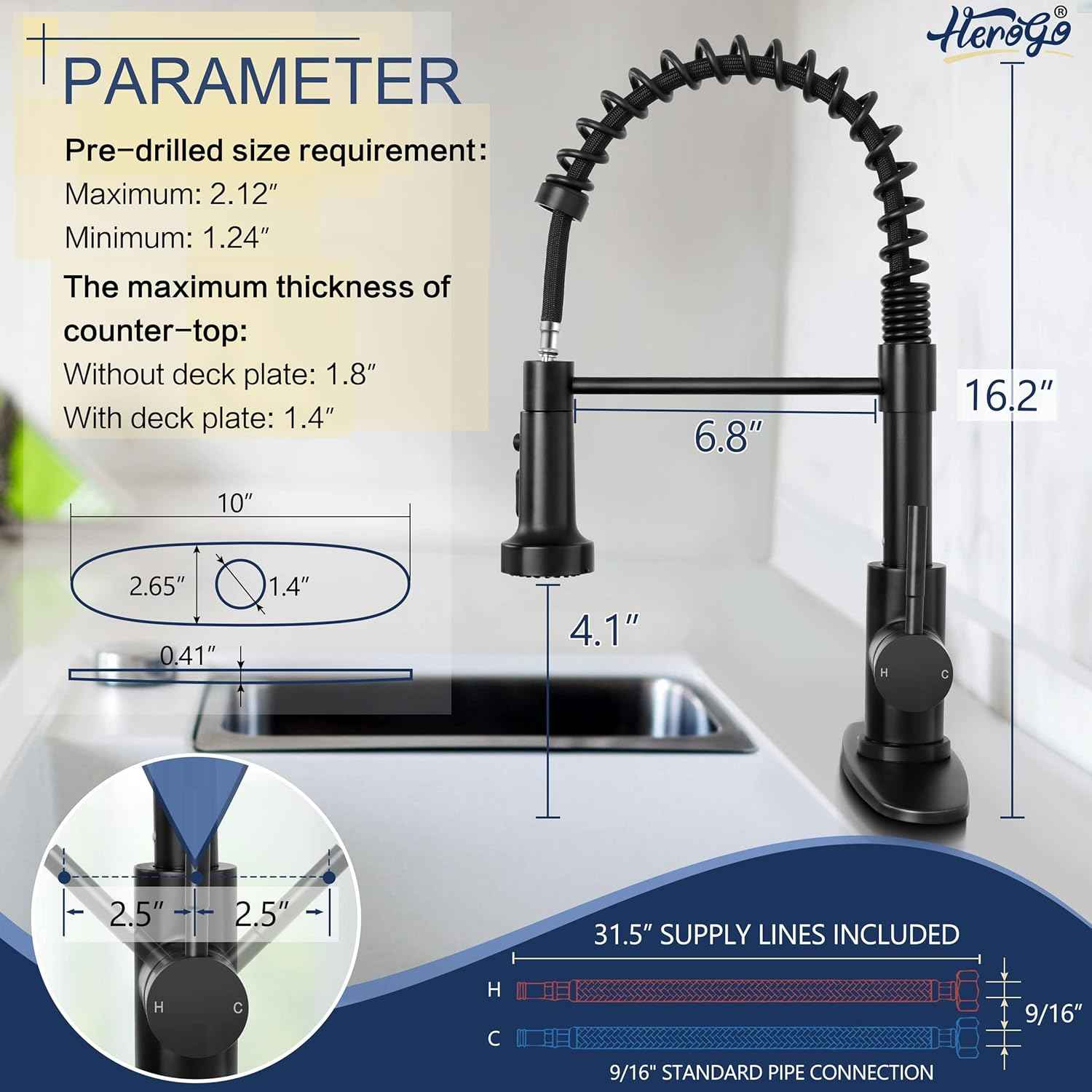 Touchless Kitchen Faucet with Soap Dispenser & Pull Down Sprayer - Commercial Grade Brushed Nickel