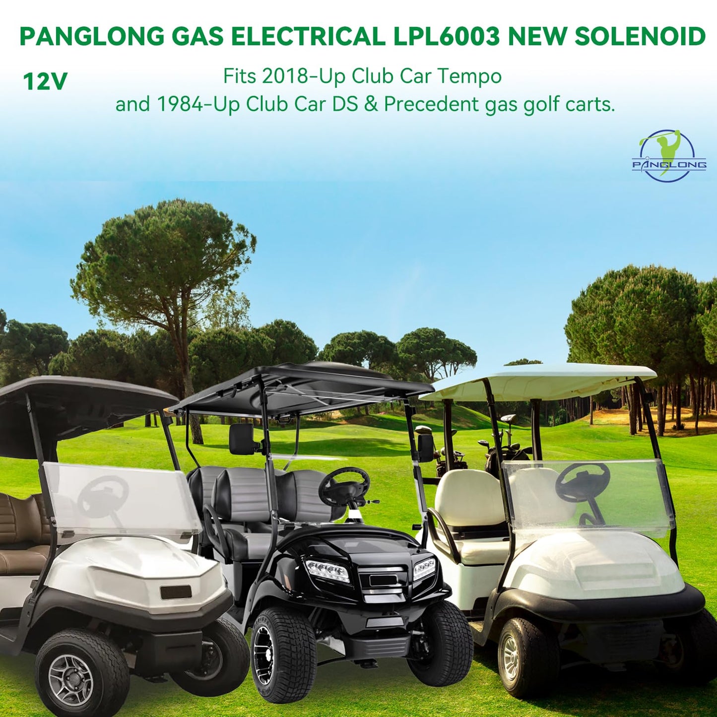 Panglong 12V Solenoid Relay with Diode for Club Car Tempo (2018-Up) & DS/Precedent (1984-Up), OEM#1013609,1014948