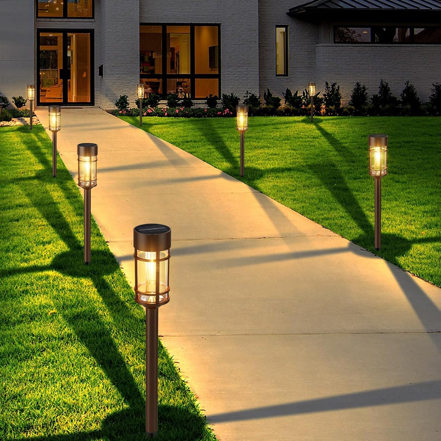 8 Pack Solar Outdoor Lights - Waterproof Garden Decor for Patio, Lawn & Landscape - 10 Hours Brightness