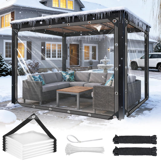 Clear Tarp with Grommets 3x6ft Clear Tarps Heavy Duty Waterproof 14 Mil Thickened PVC Tear-Resistant Reinforced Edges Clear Plastic Vinyl Tarp for Patio Chicken Coop Cover Greenhouse Plant Enclosure