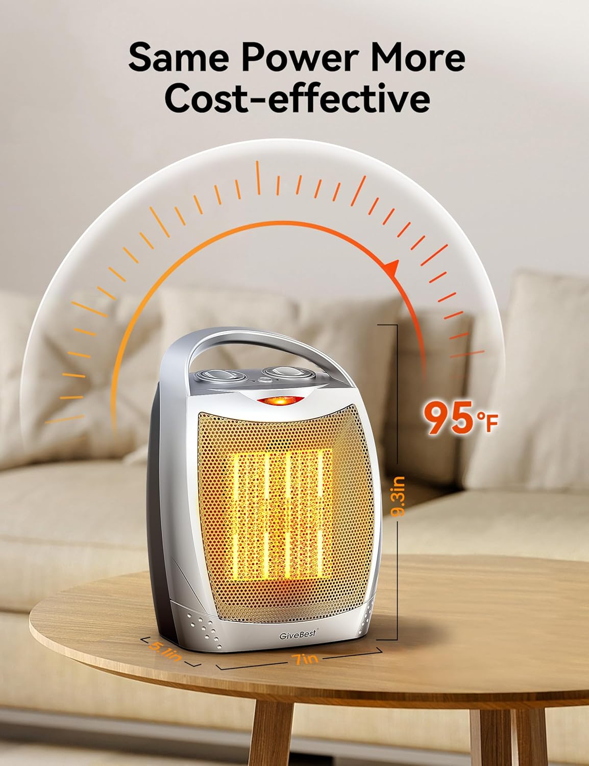 1500W Electric Space Heater with Remote - Portable PTC Ceramic Heater for Home & Office
