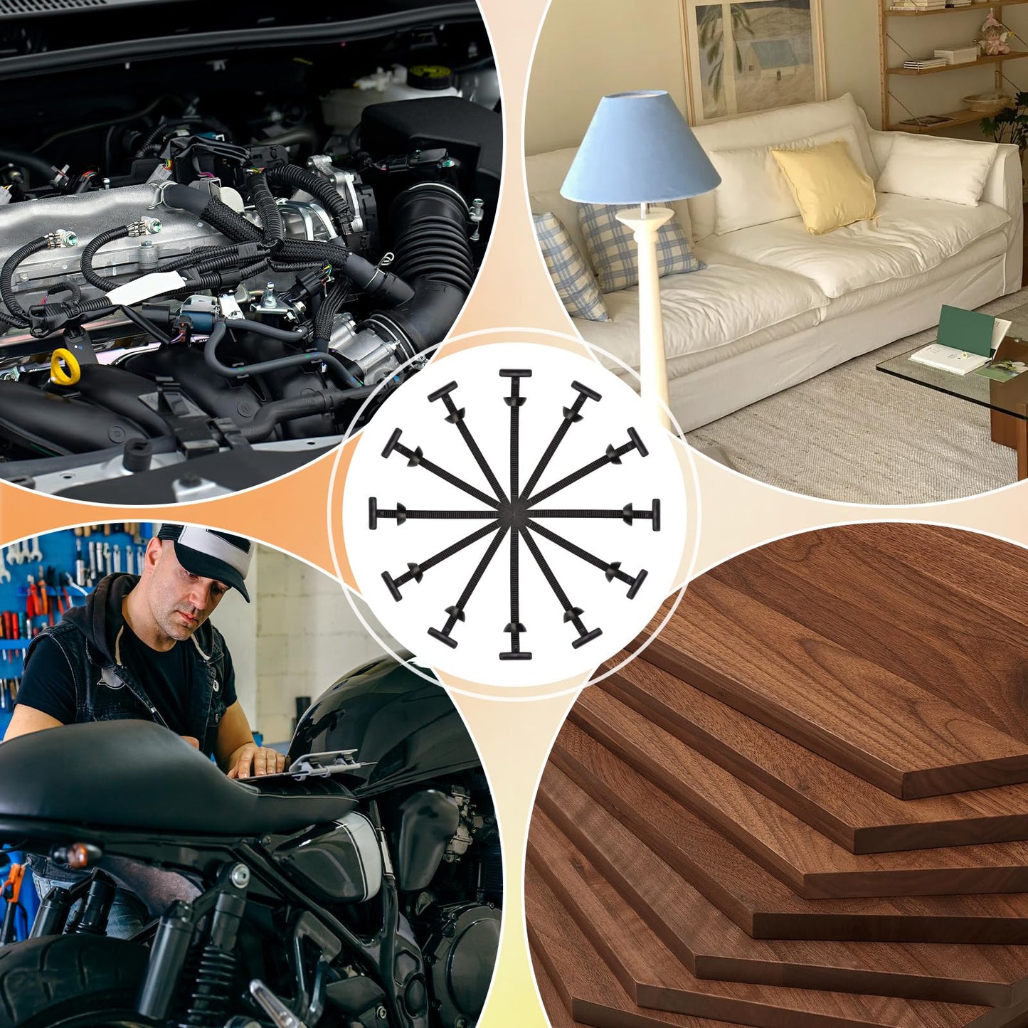 100Pcs Nylon Universal Cable Tie Buckle,New Multifunctional Cable Tie Buckle for Car Daily Repair,Plastic Rivet Zip Ties, Snap-Fit Ziptie Bumper Retainer Fender Liner Door Panel Fastener