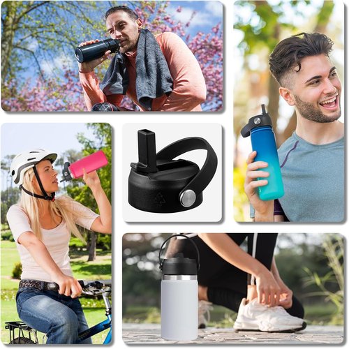 Hydro Flask Flex Straw Lid - Replacement Cap for 20/32/40 Oz Wide Mouth Bottles | Convenient Handle