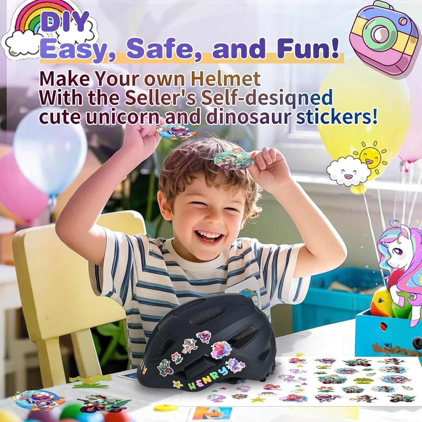 Skiennix Toddler Bike Helmet - Adjustable Lightweight Design for Ages 1-8 | Safe & Comfortable