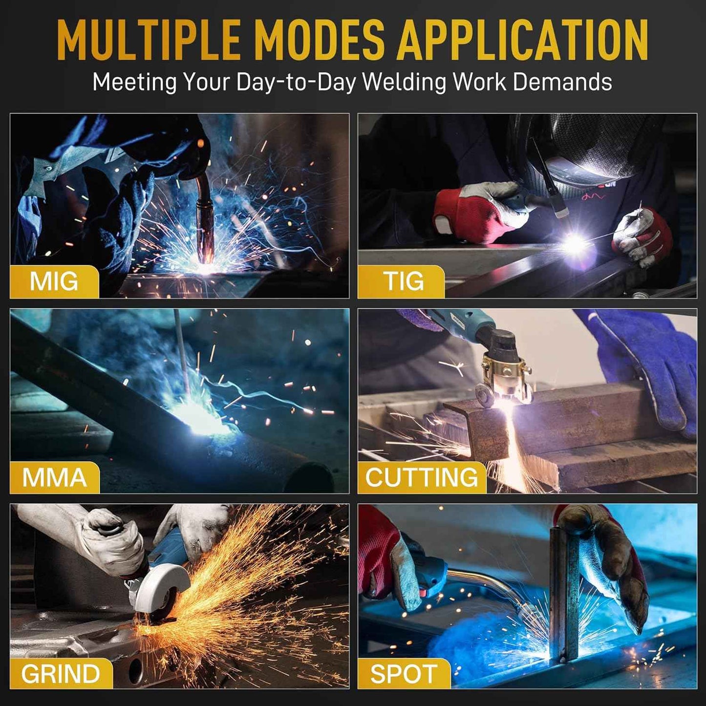 ANDELI Auto Darkening Welding Helmet - 180° Panoramic View, Solar & Rechargeable, True Color Shade 4/5-9/9-13