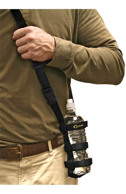 Coghlan's Bottle Carrier - Adjustable Shoulder Strap, Hook and Loop Straps, and Quick-Release Buckle – Fits Various Bottle Sizes for Hands-Free Hydration