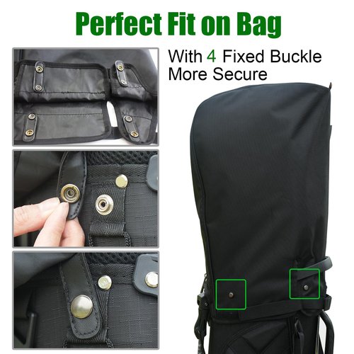 ZHICIM Golf Bag Rain Cover Hood with Snap Button, Universal 1680D Nylon Waterproof Material Dustproof Club Protector