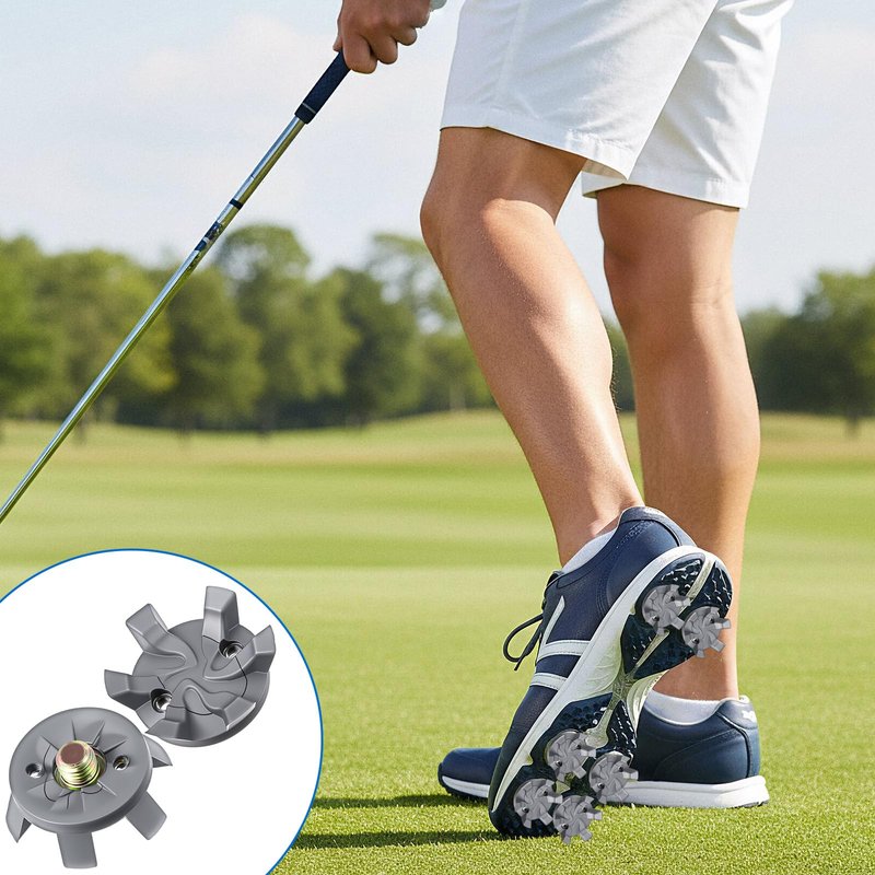31 Pcs Golf Spikes, 30 Golf Shoe Spikes, 1 Black Spanner, 6mm Dia Metal Thread Screw Golfs Cleats Replacement for Golfs Players, Ideal Gift (Grey)