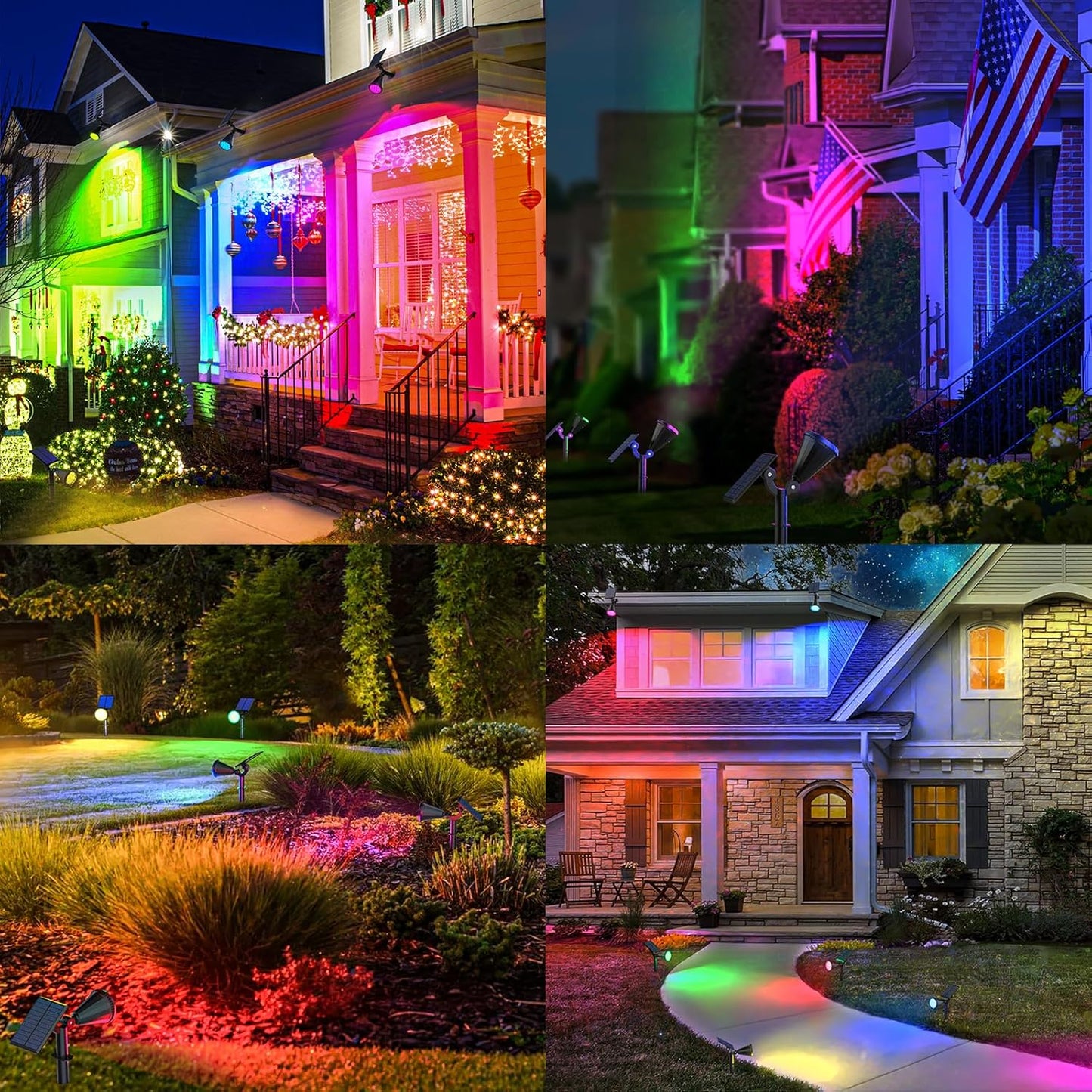 Solar Spot Lights Outdoor - 8 Pack Waterproof Adjustable Landscape Lights for Garden & Pathway