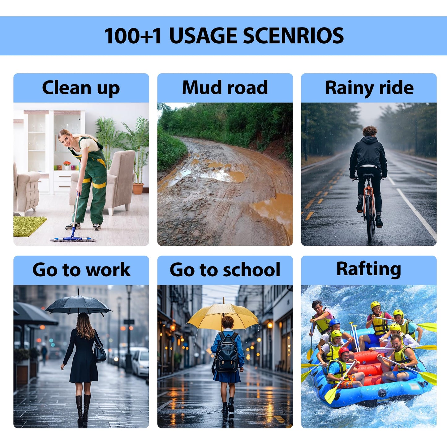 10 Pairs Waterproof Shoe Covers for Rain - Disposable Plastic Rain Shoe Covers - Non-Slip Indoor Outdoor Rain Cover for Shoes,Plastic Overshoes for Men Women -Water Proof Boot Protector – Clear
