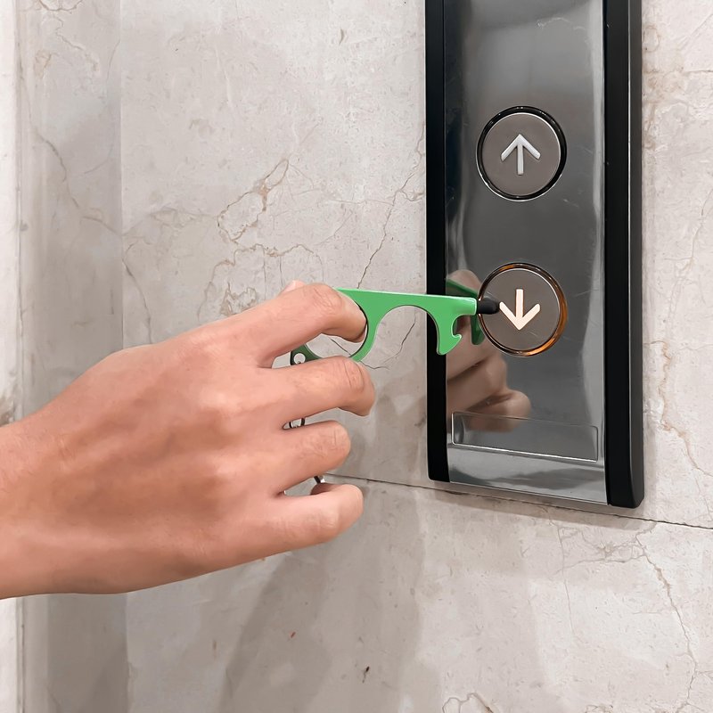 14Pcs No Touch Door Opener Tool with Stylus, Key Touchless Door Opener with Keychain Multifunctional Button Pusher Bulk Heavy-duty Safe Touch Reusable