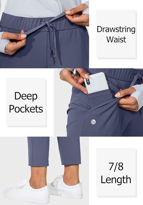 G Gradual Women's 7/8 Stretch Ankle Pants - Deep Pockets for Golf, Athletic, Lounge & Travel