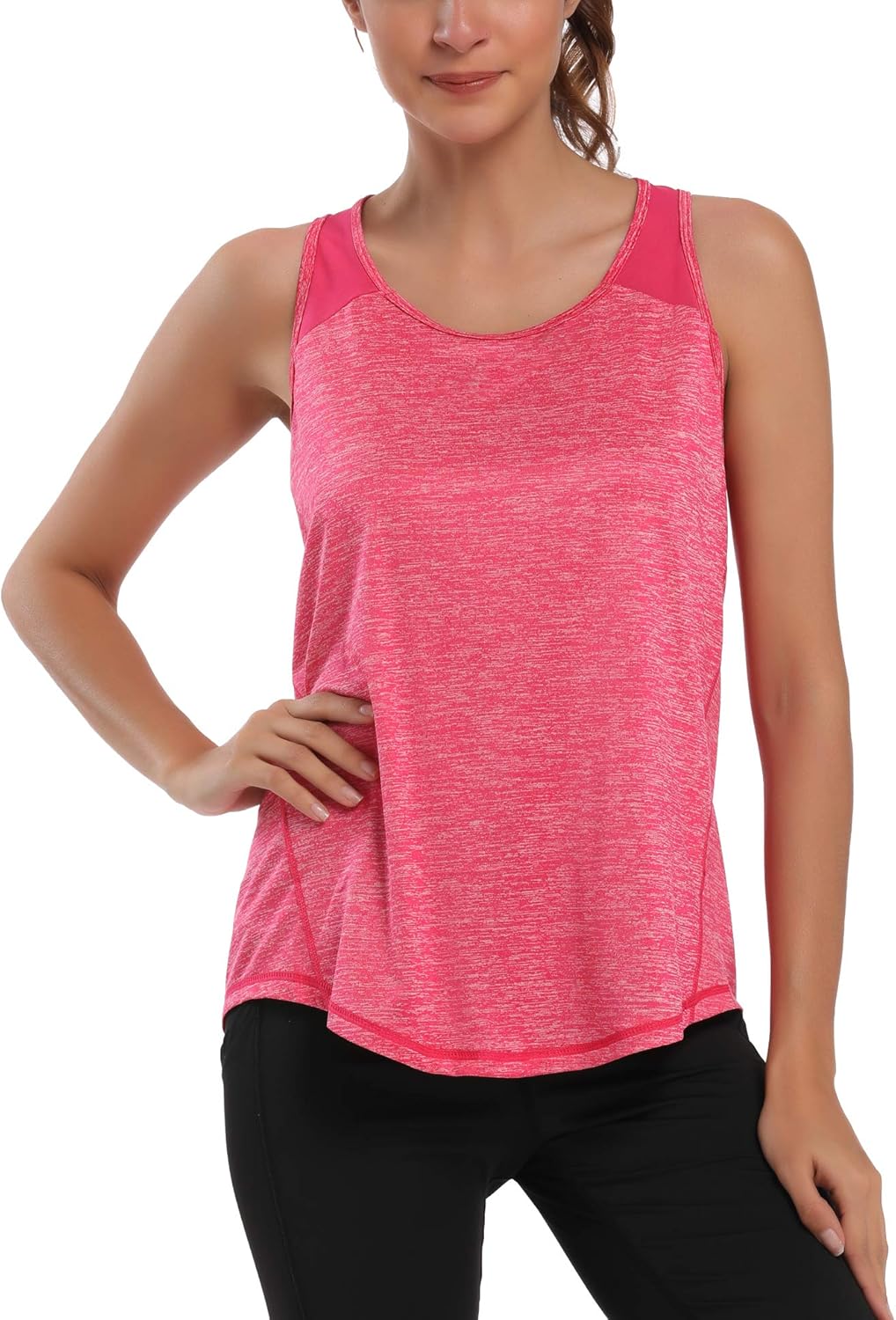 Aeuui Women's Racerback Workout Tank Tops - Mesh Yoga Shirts for Athletic Performance | Sleeveless Gym Wear