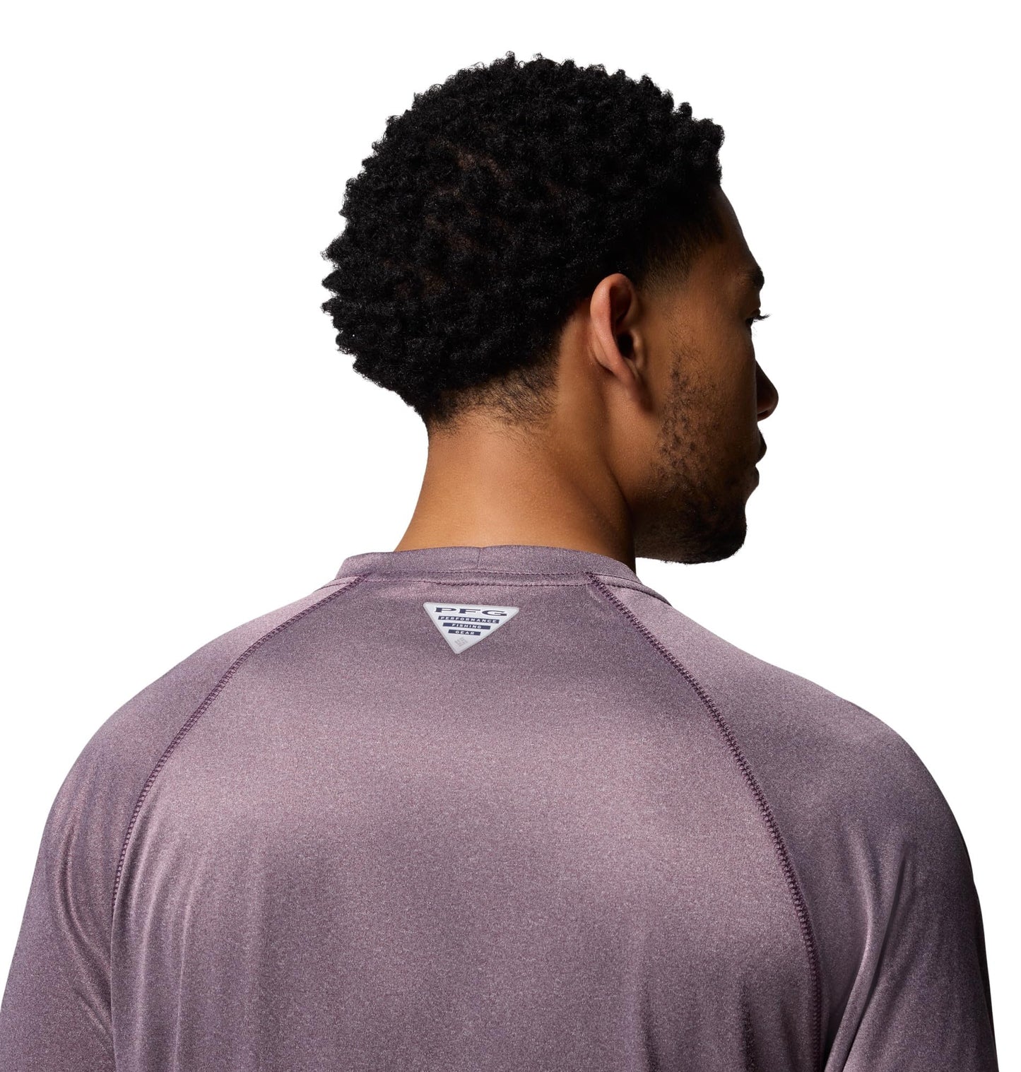 Columbia Men's PFG Terminal Tackle Long Sleeve Fishing Shirt, Dusty Purple Heather/Cool Grey Logo, Medium