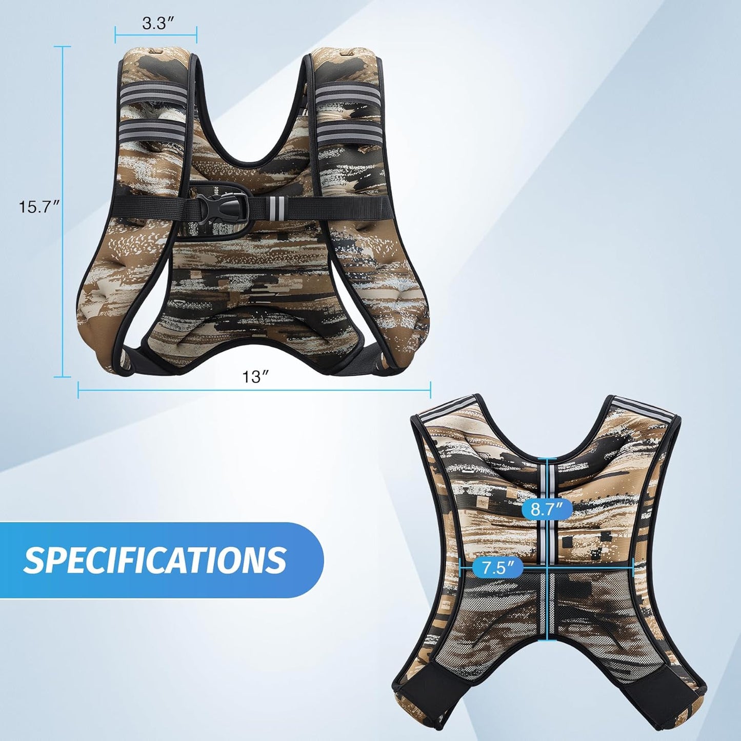 ZELUS Weighted Vest - Adjustable 6lb to 30lb for Enhanced Workout & Strength Training | Reflective Stripe
