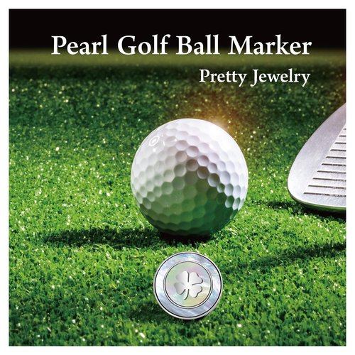 E TRUEE Golf Ball Marker Hat Clip with Pearl Ball Marker, Golf Marker, Golf Gifts, Golf Accessories, Golf Ball Markers for Women
