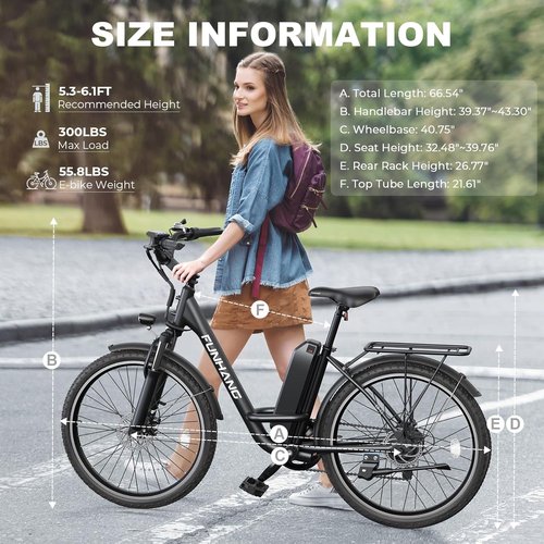 Funhang Electric Bike - 26" City Cruiser Ebike with 1000W Motor, 50 Miles Range, 7-Speed, UL 2849 Certified