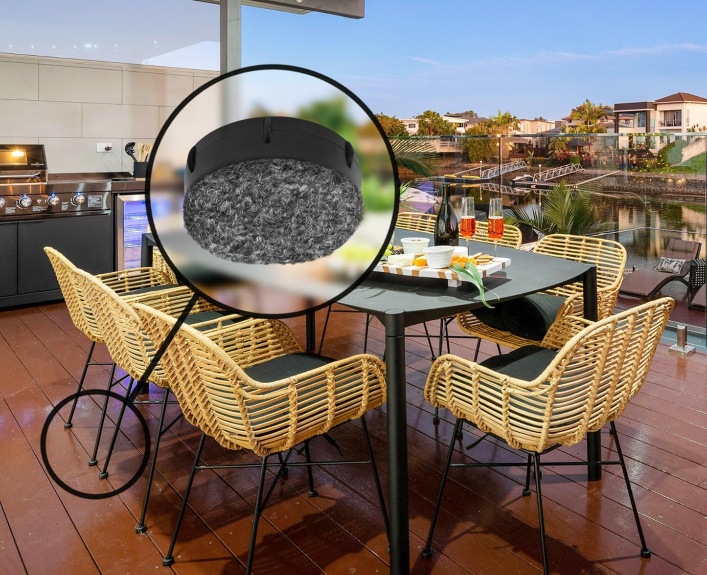 Don't Scratch Your Deck Gorilla Outdoor 1-1/2 Inch Patio Furniture Feet Caps (8 Pack) Floor Protecting Replacement Feet Glides for Metal Outdoor Furniture & Indoor, Weatherproof Berber Sliders