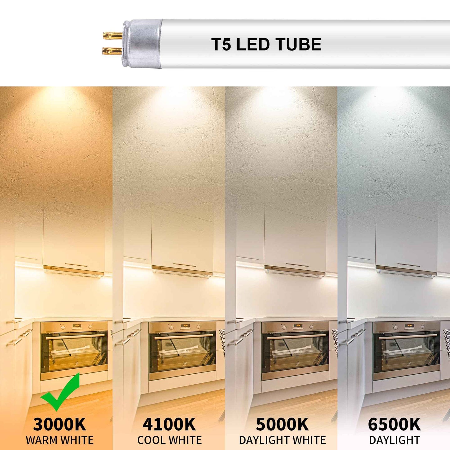 Wesome Lighting 12 inch F8T5 and 21 inch F13T5 Warm White Set LED Replacement Bulbs, 3000K, Replace Fluorescent Bulb with LED, Replacement Tube for Counter and Cabinet Fixture
