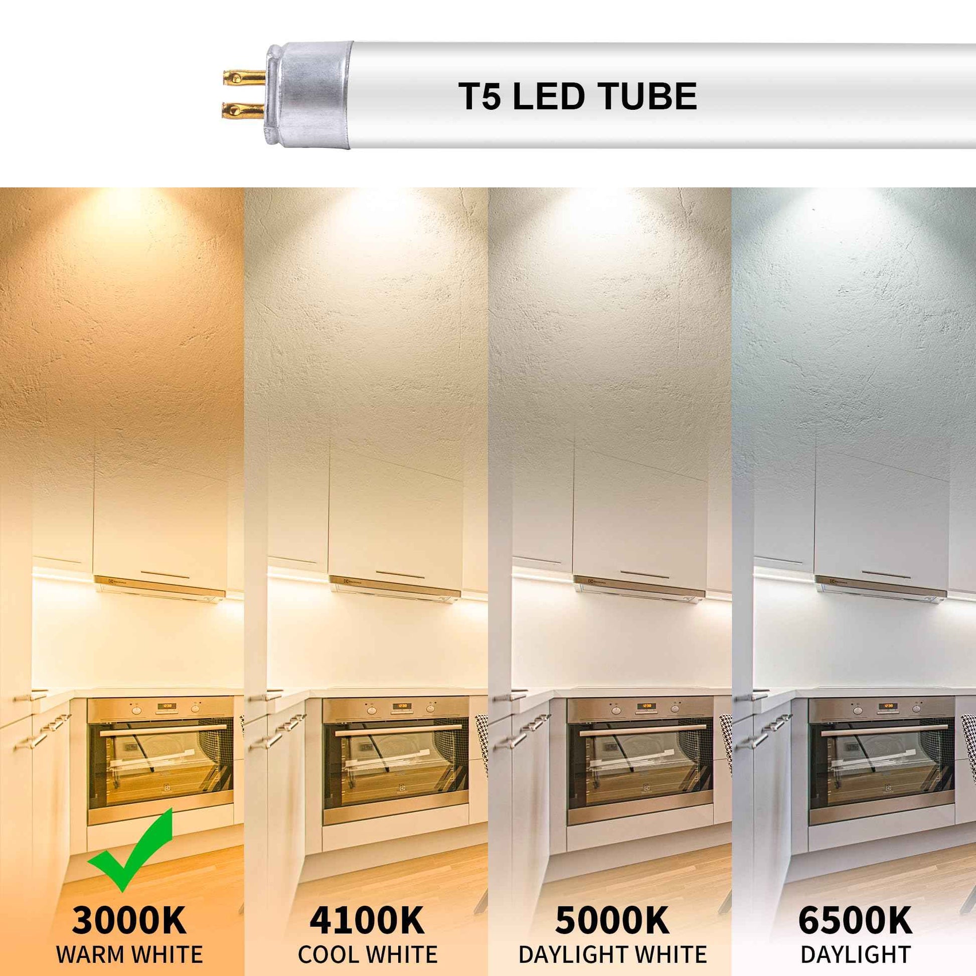 Wesome Lighting 12 inch F8T5 and 21 inch F13T5 Warm White Set LED Replacement Bulbs, 3000K, Replace Fluorescent Bulb with LED, Replacement Tube for Counter and Cabinet Fixture