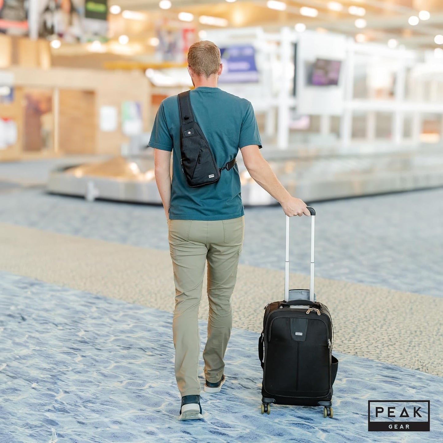 Peak Gear Travel Sling Bag - Compact Crossbody Design | Lighter & Smaller than a Backpack | Lifetime ID Tag Included