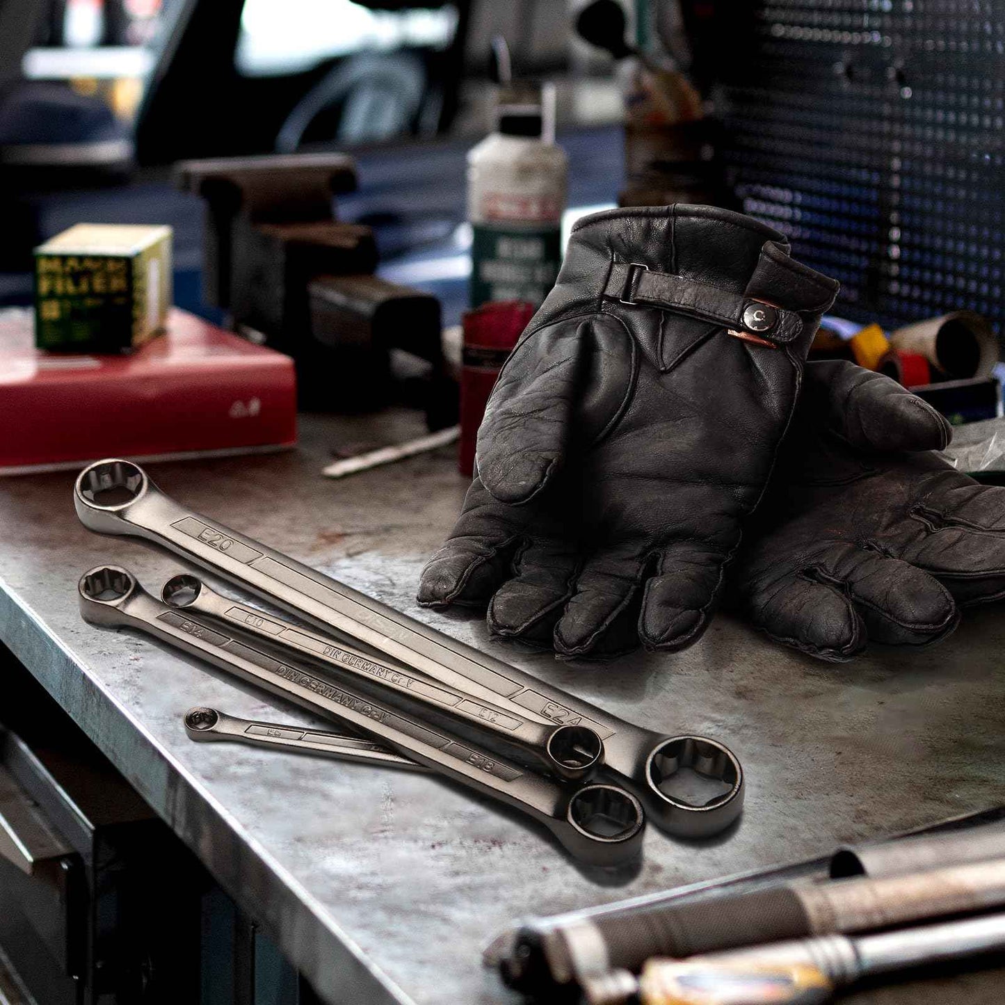 DISEN 2025 Upgraded 4-Piece E-Torx Wrench Set, Double Box End Wrench Set, CR-V Steel, Including E6*E8, E10*E12, E14*E18 and E20*E24