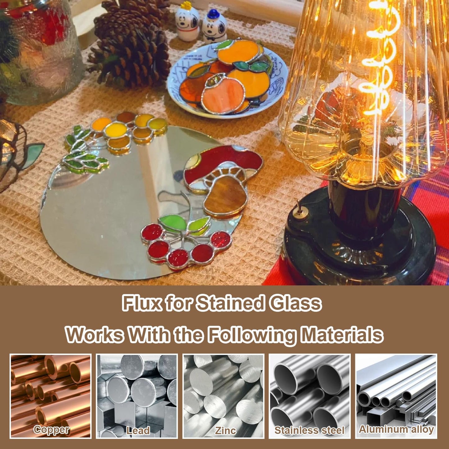 WAN2TLK Liquid Flux Soldering 100ml - Stained Glass Flux for Soldering Work, Glass Repair and More - Stain Glass Tools and Supplies - Waterbased Liquid Zinc Flux for Stained Glass