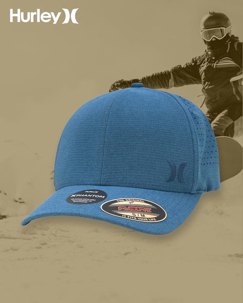 Hurley Men's Baseball Cap - Sweat-Wicking Fitted Hat for Ultimate Comfort | Sizes S-XL