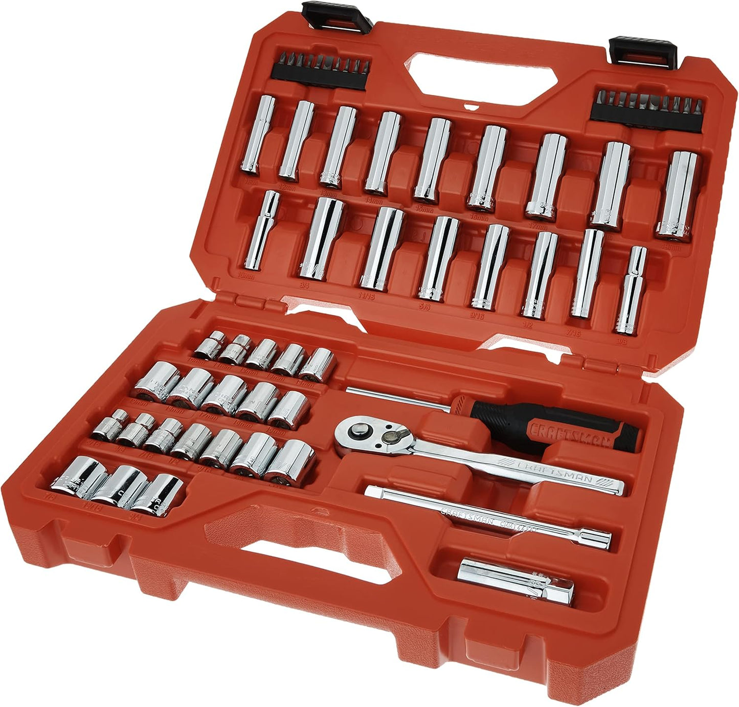61-Piece CRAFTSMAN Mechanics Tool Set with 3/8 Inch Drive – Complete Toolkit