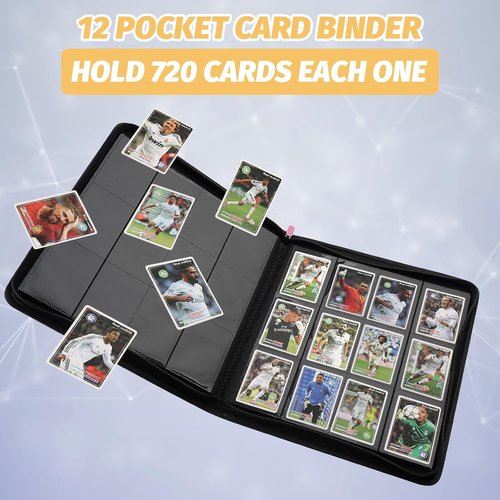 GERMUN Trading Card Binder - Premium 12 Pocket Album for 720 Cards | Double-Sided, Pink Cover
