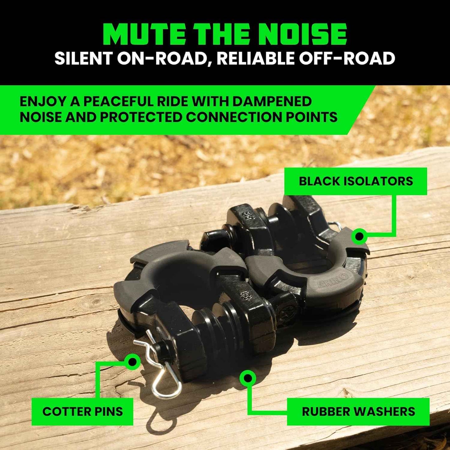 Heavy-Duty Rhino USA Super D Ring Shackles 2-Pack - 70,548lb Break Strength for Towing & Off-Road Recovery (Red)