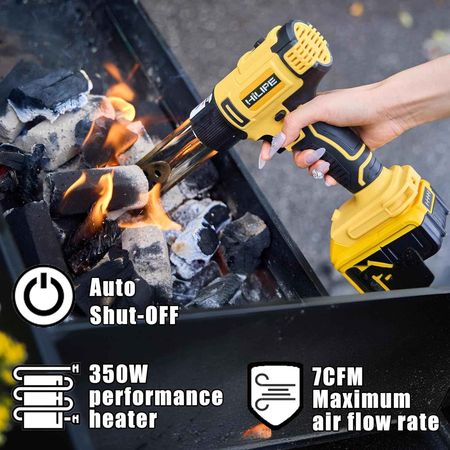 20V Max Cordless Heat Gun for DeWALT - LCD Display, 2 Temp Settings, 1022°F - Ideal for Shrink Wrapping & Tube Bending (Tool Only)