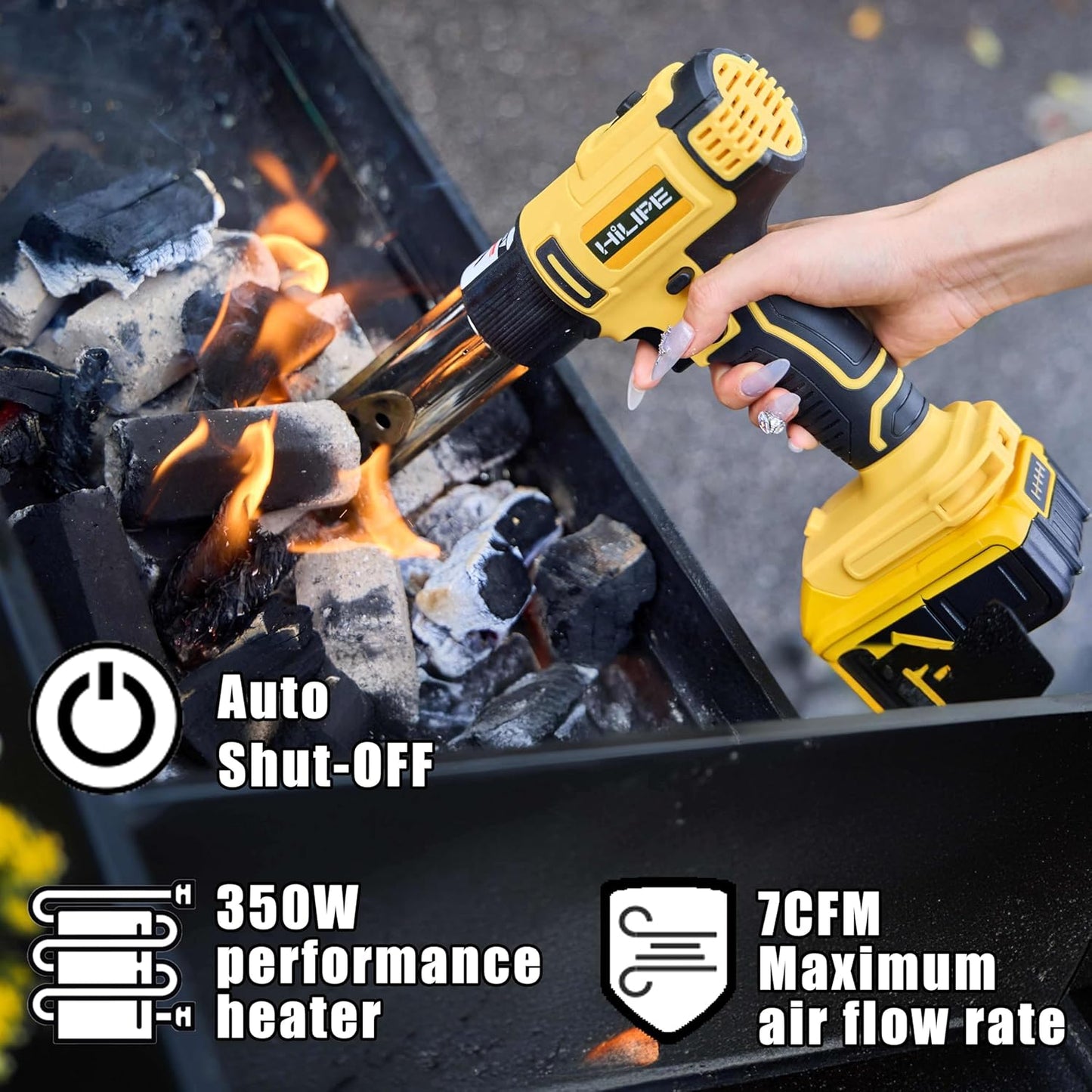 DeWALT Cordless Heat Gun - 20V Lithium Hot Air Tool with 5 Nozzle Attachments, 2 Temp Settings up to 1022°F for Shrink Wrapping & Tube Bending