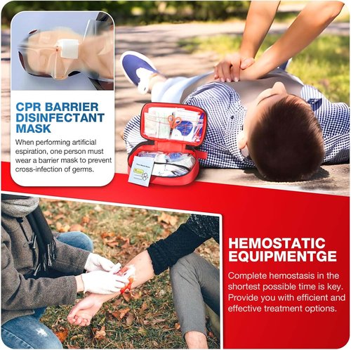First Aid Kit - 194-Piece Emergency Survival Kit for Hiking, Camping, Vehicle & Home Use