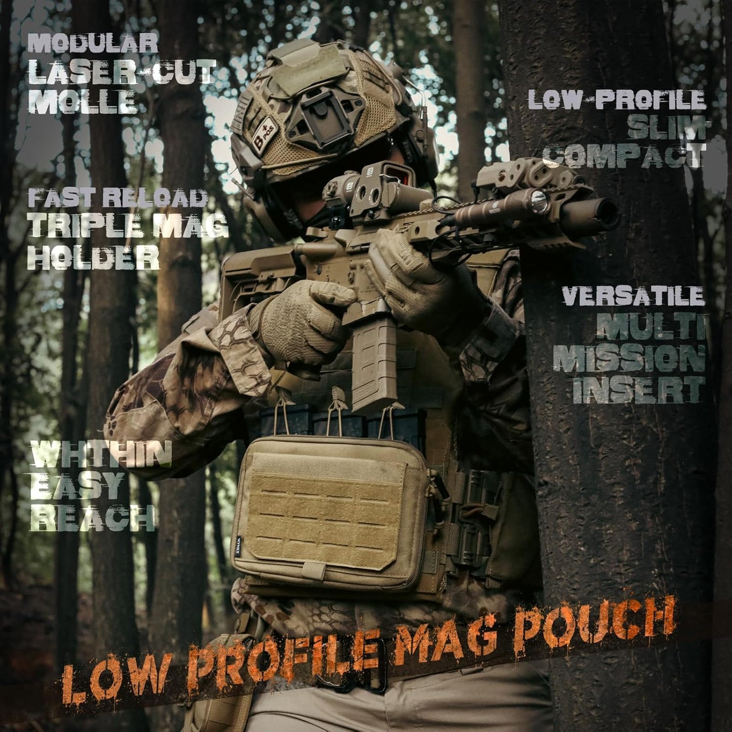 WYNEX Tactical Utility Tool Pouch - Kangaroo Style Molle Admin Bag with Mag/Zipper Strip Insert | EDC Medical Organizer
