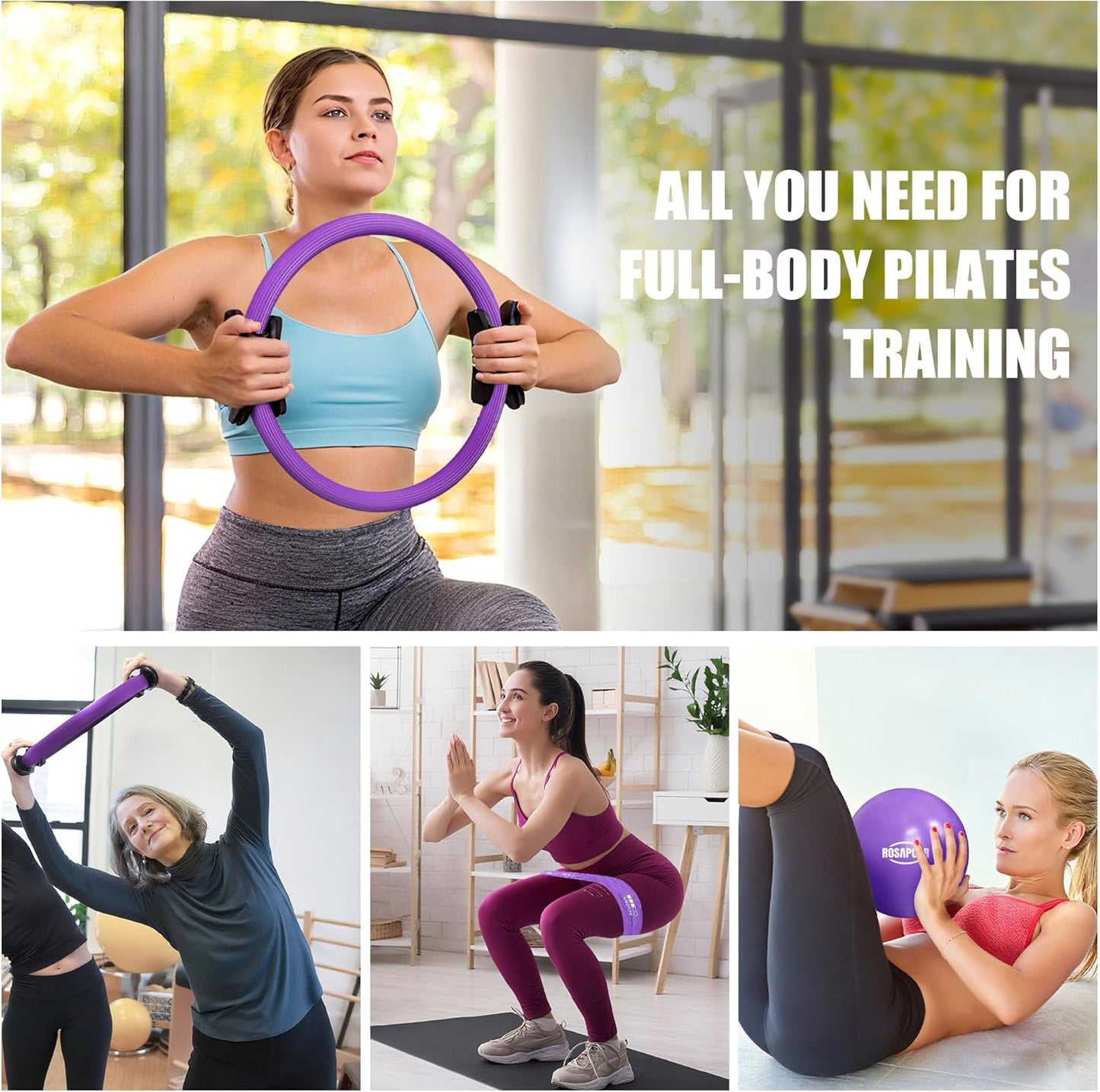 Skiennix Resistance Bands - 5-Piece Pilates Essentials Kit for Effective Home Workouts
