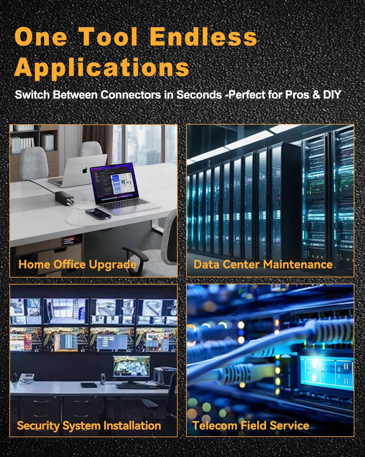 Anyongora RJ45 Crimp Tool Kit with Replaceable Blade & Wire Cutter, Pass Through Ethernet Crimper for Cat7 Cat6 Cat5, Complete Network Tool Set with Cable Tester, 30Pcs Connectors